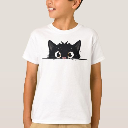 Cute Peking Black Cat T-shirt (Voorkant)