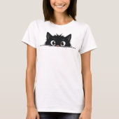 Cute Peking Black Cat T-shirt (Voorkant)