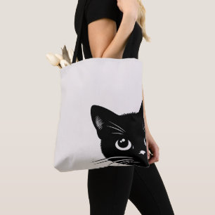 Cute Peking Black Cat Tote Bag