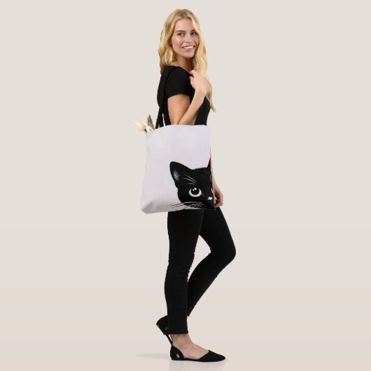 Cute Peking Black Cat Tote Bag (Op model)