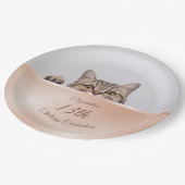 Cute Peking Cat Roos Gold | Aangepaste verjaardag Papieren Bordje (Gekanteld)