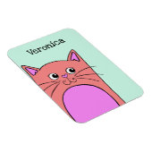 Cute Peking Pink Cat Persoonlijk Magneet (Rechterzijde)