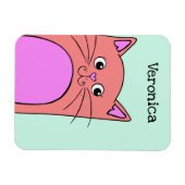 Cute Peking Pink Cat Persoonlijk Magneet (Horizontaal)