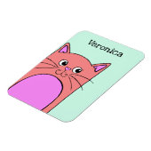 Cute Peking Pink Cat Persoonlijk Magneet (Linkerzijde)