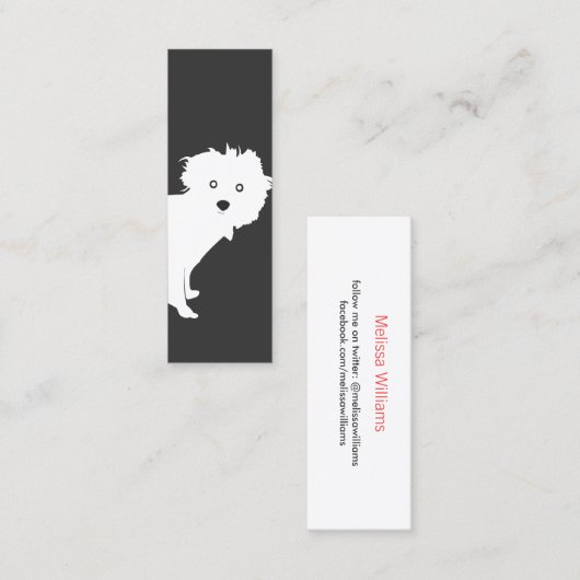 Cute Peking Pup Mini Visitekaartje (Voorkant / Achterkant)