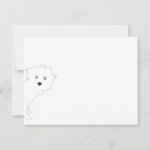 Cute Peking Pup White Flat Notecard Notitiekaartje