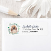 Cute Pekingese Dog Wreatreturn Address Label (Insitu)