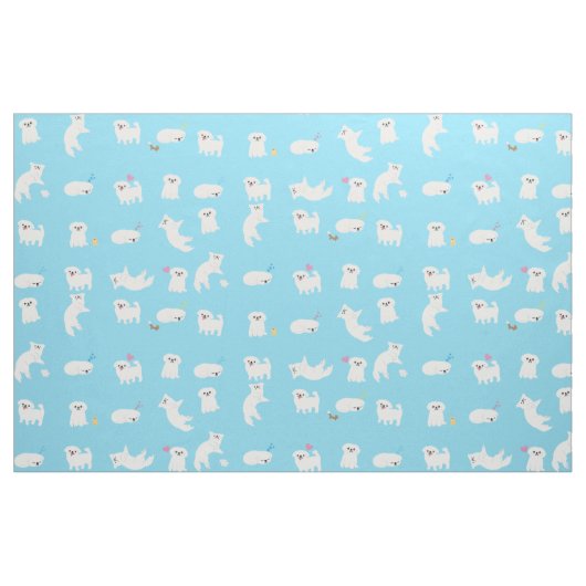 Cute Pekingese Printed Pattern Fabric Stof (Yard (91,4 cm))