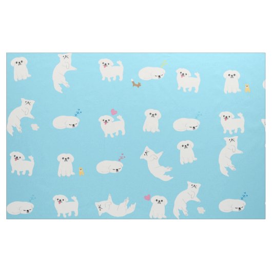 Cute Pekingese Printed Pattern Fabric Stof (Fat Quarter)