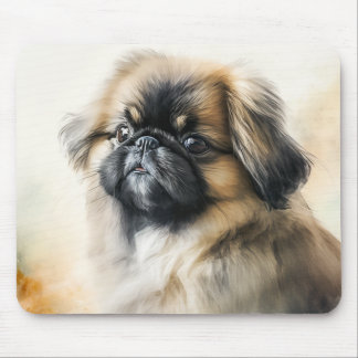 Cute Pekingese puppy Waterverf Painting Muismat