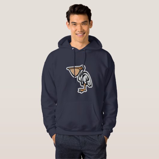 Cute Pelican Blauw Hoodie (Voorkant volledig)