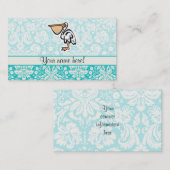 Cute Pelican Groenblauw Visitekaartje (Voorkant / Achterkant)