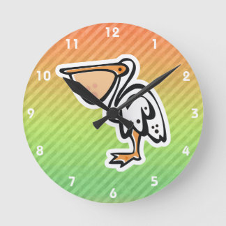 Cute Pelican; kleurrijk Ronde Klok