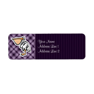 Cute Pelican Paars Etiket
