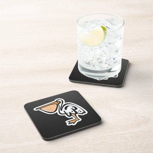 Cute Pelican Slank Bier Onderzetter (Rechterzijde)