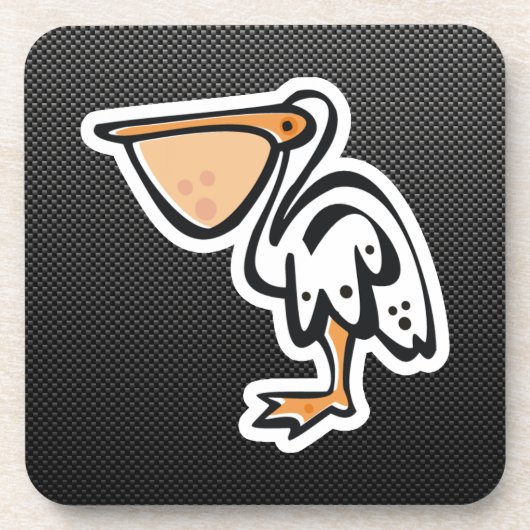 Cute Pelican Slank Bier Onderzetter (Voorkant)