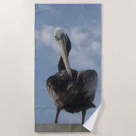 Cute Pelican uit Peru Beach Towel Strandlaken