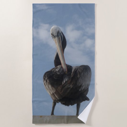 Cute Pelican uit Peru Beach Towel Strandlaken (Voorkant)