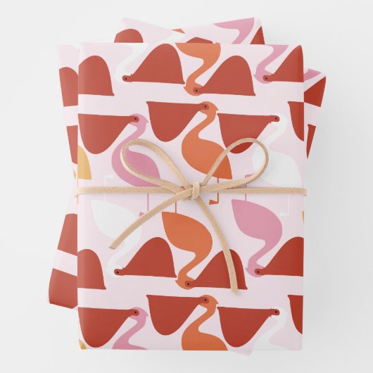Cute Pelican Wrapping Paper (In situ)