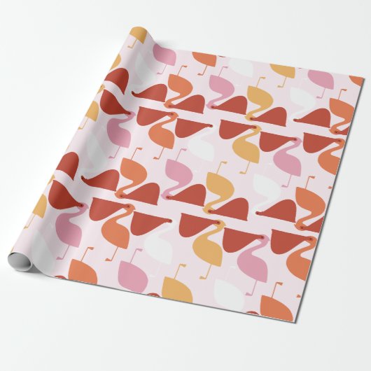 Cute Pelican Wrapping Paper Cadeaupapier (Uitgerold)
