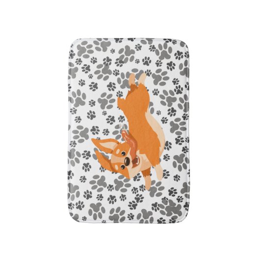 Cute Pembroke Welsh Corgi Badmat (Voorkant Verticaal)