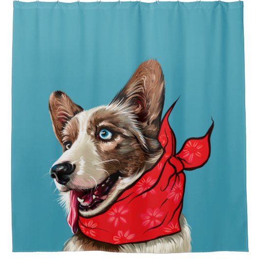 Cute Pembroke Welsh Corgi Douchegordijn (Voorkant)