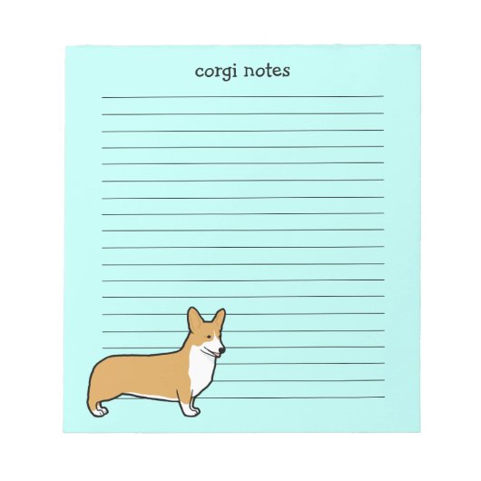 Cute Pembroke Welsh Corgi Lined Notitieblok (Voorkant)
