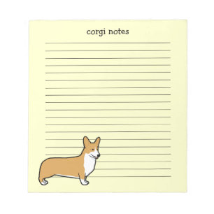 Cute Pembroke Welsh Corgi Lined Notitieblok