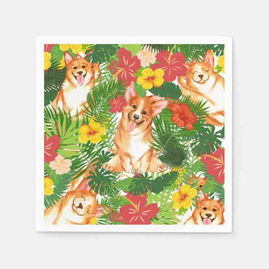 Cute Pembroke Welsh Corgi Pattern Servet (Voorkant)
