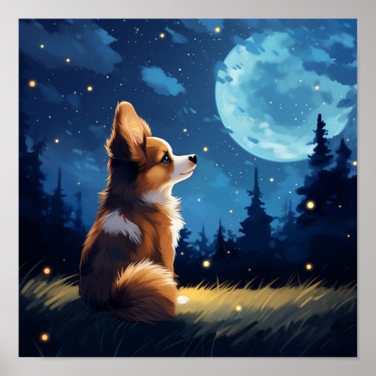 Cute Pembroke Welsh Corgi Poster (Voorkant)