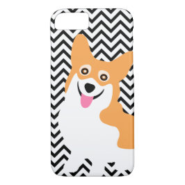 Cute Pembroke Welsh Corgi Puppy Chevron iPhone 8/7 Hoesje