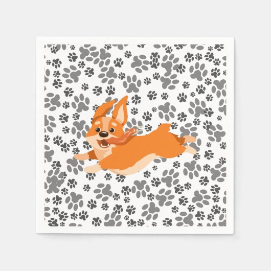 Cute Pembroke Welsh Corgi Servet (Voorkant)