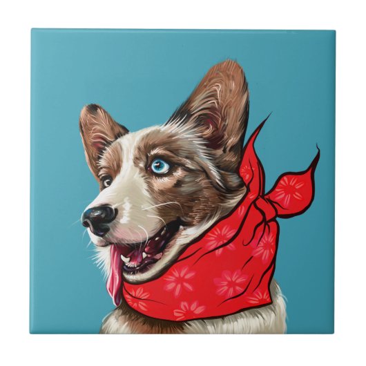 Cute Pembroke Welsh Corgi Tegeltje (Voorkant)