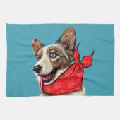 Cute Pembroke Welsh Corgi Theedoek (Horizontaal)