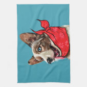 Cute Pembroke Welsh Corgi Theedoek (Verticaal)