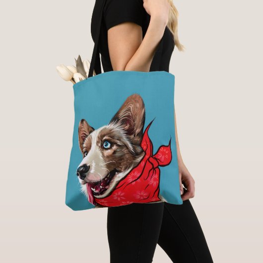 Cute Pembroke Welsh Corgi Tote Bag (Dichtbij)