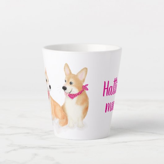 Cute Pembroke Welsh corgis latte mok (Voorkant)