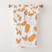 Cute Pembroke Welsh Corgis Pattern Bad Handdoek (Insitu)
