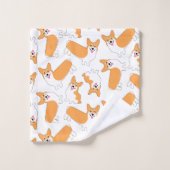 Cute Pembroke Welsh Corgis Pattern Bad Handdoek (Wasdoekje)