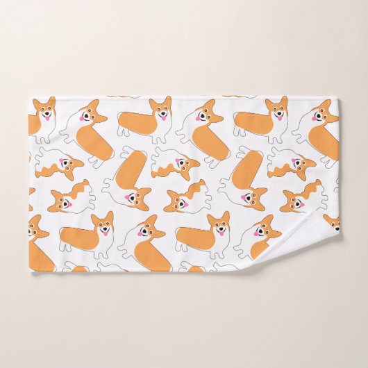 Cute Pembroke Welsh Corgis Pattern Bad Handdoek (Handdoek)