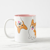 Cute Pembroke Welsh Corgis Tweekleurige Koffiemok (Links)