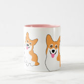 Cute Pembroke Welsh Corgis Tweekleurige Koffiemok (Center)