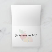 Cute Pencil & Apple Colorful Teacher Appreciation Bedankkaart (Binnen)