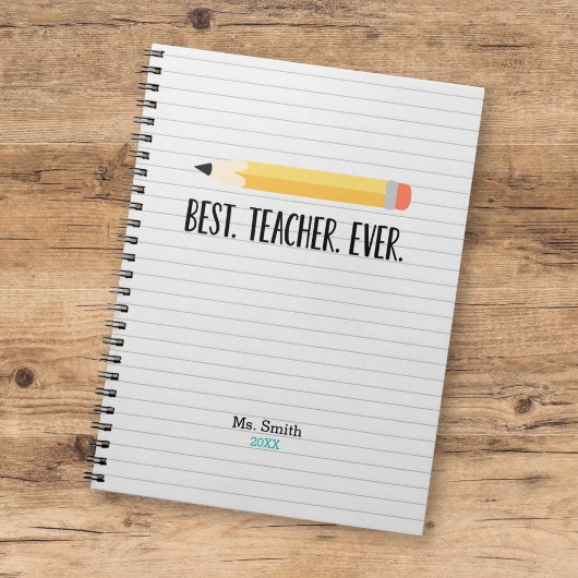 Cute Pencil Best Teacher Ever | Journal Notitieboe Notitieboek