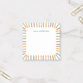 Cute Pencil Border Custom Name Teacher Gift Post-it® Notes