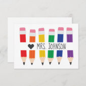 Cute Pencil Docent Persoonlijk Hartelijk dank Bedankkaart (Voorkant / Achterkant)