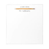 Cute Pencil Teacher Note Pad Notitieblok (Voorkant)