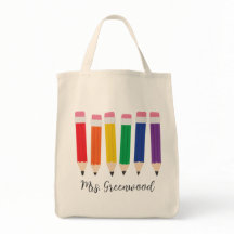 Cute Pencils Custom Canvas tas