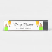 Cute Pencils School Leerles Bureau Naambordje (Voorkant)