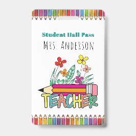 Cute Pencils Student Hall Pass Badge